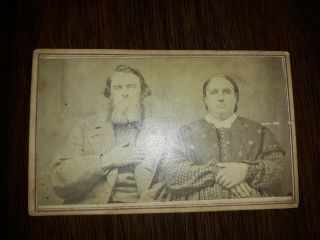 Rare Civil War Era Confederate Soldier and Wife CDV Photo 1860s 2 Cent Stamp 2