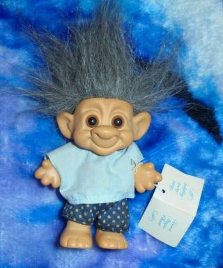 Vintage Forest Troll Gray Hair With Tag Secret Magic Chant