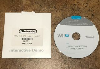 Rare Nintendo Wii U Interactive Kiosk Demo Disc August 2015 Disc & Sleeve Nfr