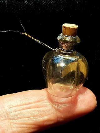 Rare Antique " Holman " Hand Blown Glass Mini Bottle - - 1 1/4 " Tall