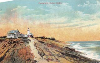 Permaquid Maine Permaquid Point Light Antique Postcard Ll