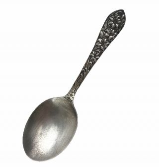 Antique Frank M.  Whiting Sterling Silver Repousse Lily Baby Spoon 4 - 5/8 " 20 Gram