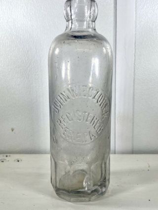 Hutch Hutchinson Soda Bottle John Wieczorek Erie,  Pa Pennsylvania Pop Antique