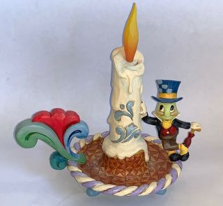 Rare Jim Shore Disney Jiminy Cricket Candle Guiding Light Pinocchio Conscious