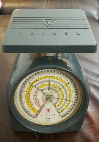 Vintage Antique Triner Precision 3lb Postal Scale.
