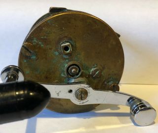 Vintage Brass Fishing Reel 2257.  Four Brothers Sumco.