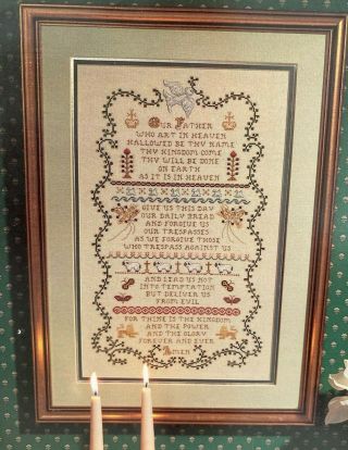Cross Stitch Pattern ' LORD ' S PRAYER ' Sampler God JESUS Prayer CHRISTIAN Htf Rare 2