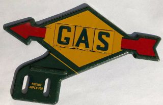Rare 1950’s Vintage Sunoco License Plate Topper Advertising Gas Oil Sign