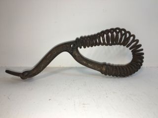 Vintage Lid Lifter For Wood And Coal Stoves - Spring Handle - Stamped 100
