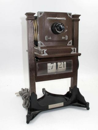Rare Asanuma Novelty Camera Clock.  Resembles View Or Studio Camera