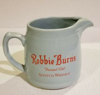 Vintage Robbie Burns Scotch Whiskey Bar Water Pitcher Ceramic Pub Jug " Rare One "