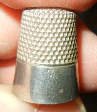 Antique Ketcham & Mcdougall Sterling Silver Thimble Size 7