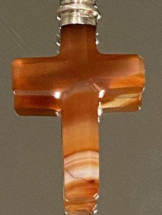 Antique Victorian Scottish Agate Cross Pendant