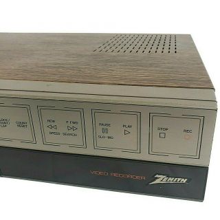 Vintage Zenith Vhs Hq Player Vcr Video Recorder Vre155 Simulated Wood Grain Rare