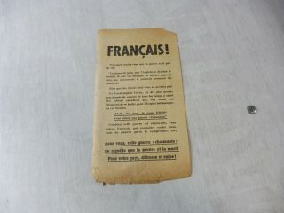 Ancienne Rare Publicité Allemande Pour Français,  Militariat / Guerre,  Ww