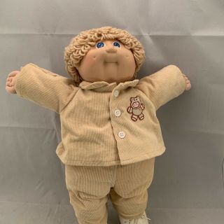 Vintage Cabbage Patch Kids 16 " Boy Doll Teddy Bear Corduroy Outfit