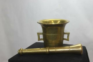 Very Old Brass Apothecary Mortar & Pestle