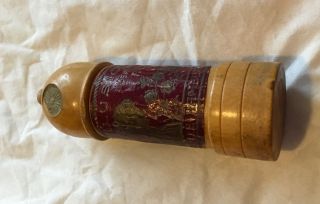 Antique Vintage Wooden Acorn Top Needle Case Holder 3”