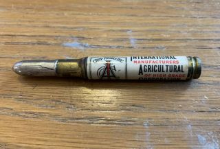 Rare Advertising Bullet Pencil Intl Mfgs Charlotte Nc 100 Years Old