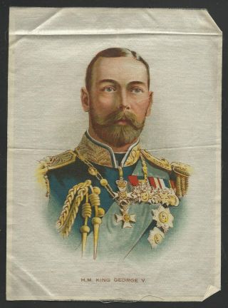 Ww1 Rare Cigerette Large Silk H.  M.  King George V