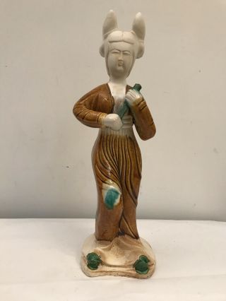 Chinese Ceramic Lady Pottery Sancai Figurine Vintage Or Antique I’m Not Sure