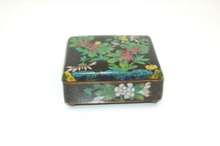 Antique Chinese Cloisonné Brass And Enamel,  1920s,  Hinged Lid Flower Blossoms
