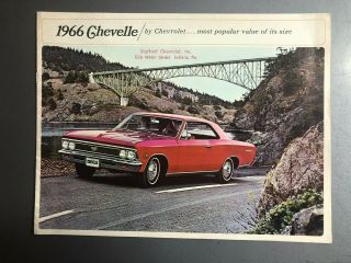 1966 Chevrolet Chevelle Showroom Sales Brochure Rare Awesome L@@k