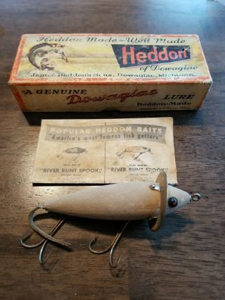 Rare Vintage Heddon Dowagiac 210gm (grey Mouse) Surface Lure W Box Papers