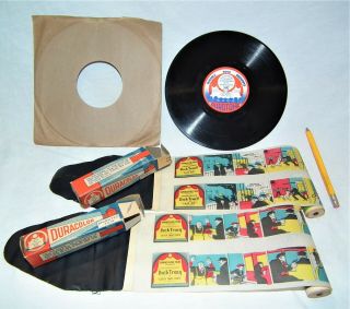 Rare Dick Tracy Toy Jector Phonograph Projector 78 Rpm Toy Record & Films