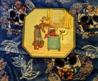 Set Of 2 Vintage Laundry Room Decor Wall Art Antique Lady Hand Washing Clothes