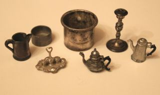 Kupjack Inkstand And Colonial Craftsman Pewter Teapot And Coffeepot