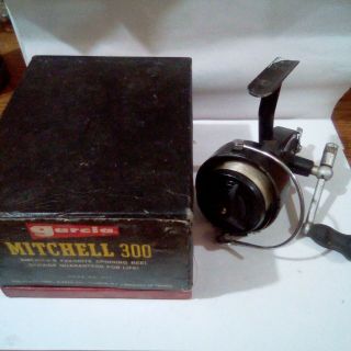 Vintage Garcia Mitchell 300 Fishing Reel W/box And Papers