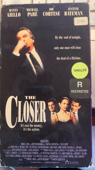 The Closer (vhs) Rare 1991 Drama Stars Danny Aiello And Michael Pare