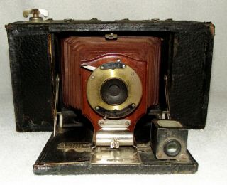 Antique 1903 Kodak No 3 Folding Brownie Model A - Maroon Red Bellows Camera