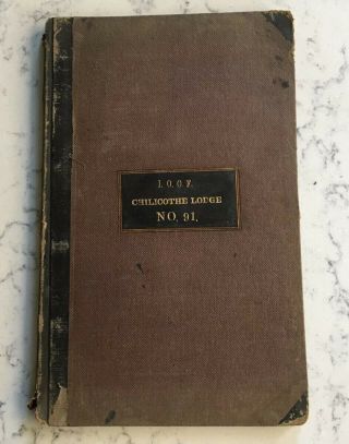 Antique Masonic Lodge Ioof Odd Fellow Book Chillicothe Mo Register Of Reports