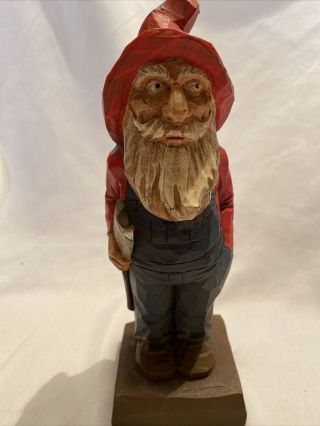 Rare ‘88 Engler Ozark Hillbilly Folk Art Carving Figure 8” Signed Carved