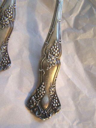 5 Antique 1847 Rogers Bros Xs Vintage Grape Serving Spoons Triple Silver Plated