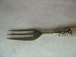 GEORGE UNITE Solid Silver & Mother of Pearl Dessert Fork c1860 2
