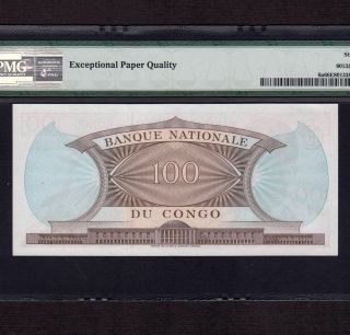 Congo 100 Francs 1961 P - 6a PMG Gem Unc 66 EPQ Rare 2