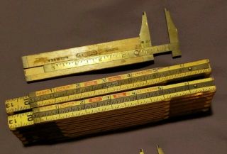 Rare Craftsman No.  392 Vintage Folding Ruler,  Lufkin X46f,  X46,  Stanley 35 - 138,  136