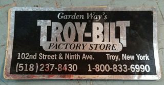 Rare Vintage Nos Troy - Bilt Factory Store Decal Garden Way Manufacturing Troy Ny