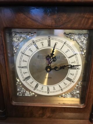 Rare Vintage Classic Traditions Wood Jewelry Box Tabletop Clock 2