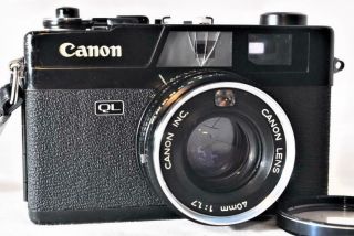 Rare " Black " Canon Canonet Ql17 - L Rangefinder /40mm F1.  7 Lens [fully Works]