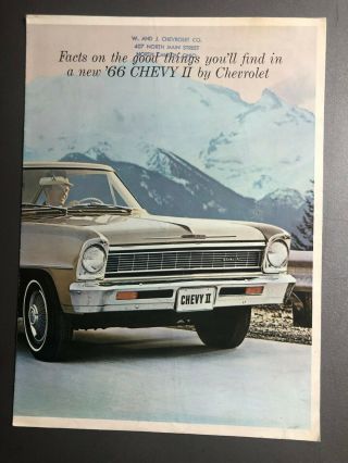 1966 Chevrolet Chevy Ii Showroom Sales Brochure Rare Awesome L@@k