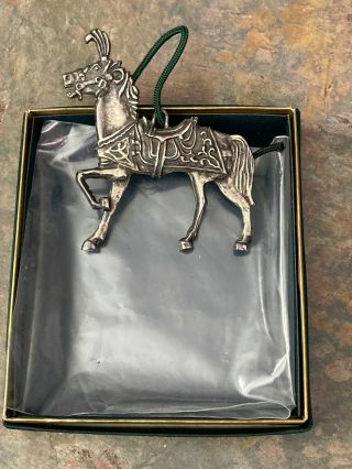 Vintage Reed And Barton Silverplate Carousel Horse Ornament / Pendant 1361
