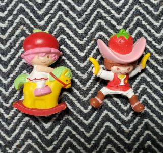 Vintage Strawberry Shortcake Cherry Cuddler Rocking Horse Miniature 2” Figure