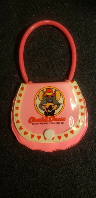 Vintage Chuck E Cheese Mouse Rat Pink Purse 1990 