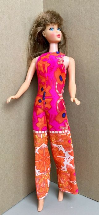 Vintage 1972 Mattel Barbie Walk Lively Steffie Doll Jumpsuit (no Doll)