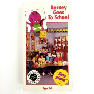 Barney And The Backyard Gang: Barney Goes To School (vhs,  1990) Rare