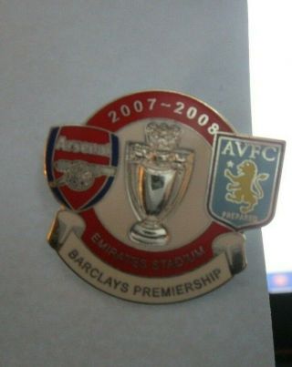 Arsenal Aston Villa Rare Limited Edition Red/white 2007/2008 Badge